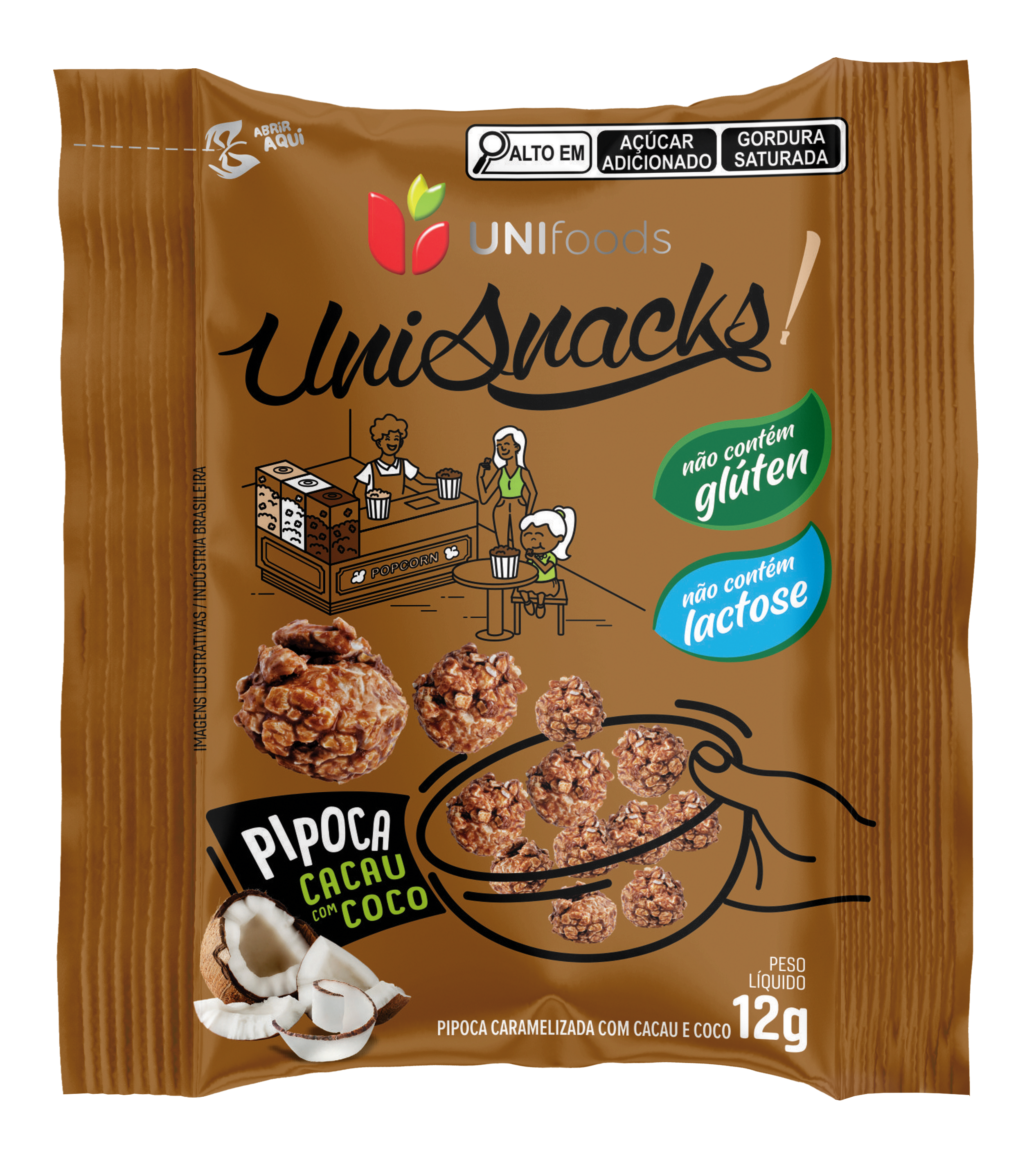 Pipoca Cacau e Coco 12g
